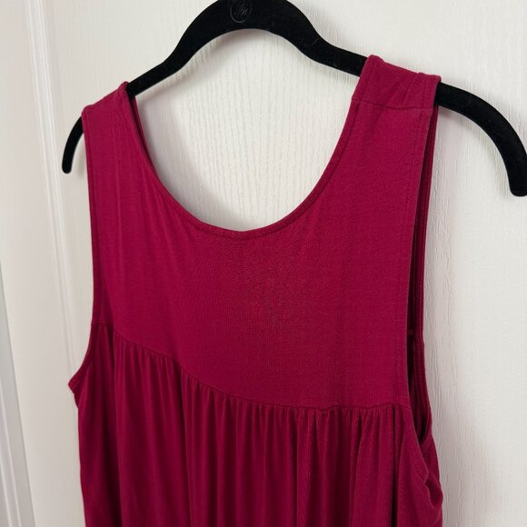 Anthropologie Saturday Sunday Shanna Tiered Jersey Tunic Dress Berry Size M - Picture 9 of 11